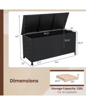 Indoor Outdoor 85 Gallon Storage Container with Waterproof Liner and Universal Wheels