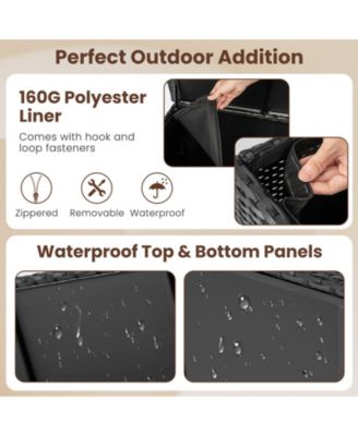 Indoor Outdoor 85 Gallon Storage Container with Waterproof Liner and Universal Wheels