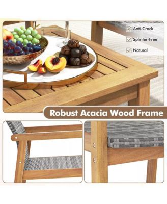 3 Pieces Patio Furniture Set with Chair