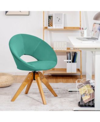 Swivel Accent Chair with Oversized Upholstered Seat for Home Office