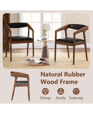 Upholstered Armchairs Set of 2 with Cozy Backrest and Padded Seat Cushion