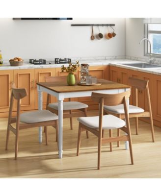 Extendable Dining Table with Rubber Wood Legs for 4-8 People