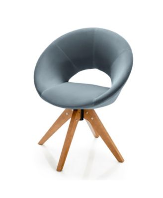 Swivel Accent Chair with Oversized Upholstered Seat for Home Office