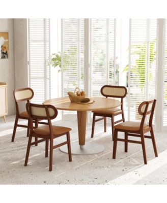 Indoor Mid Century Wood Dining Chairs Set of 2 for Dining Room