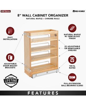 8" Pullout Vanity Storage Organizer for Base Cabinets, 448-BC19-8C