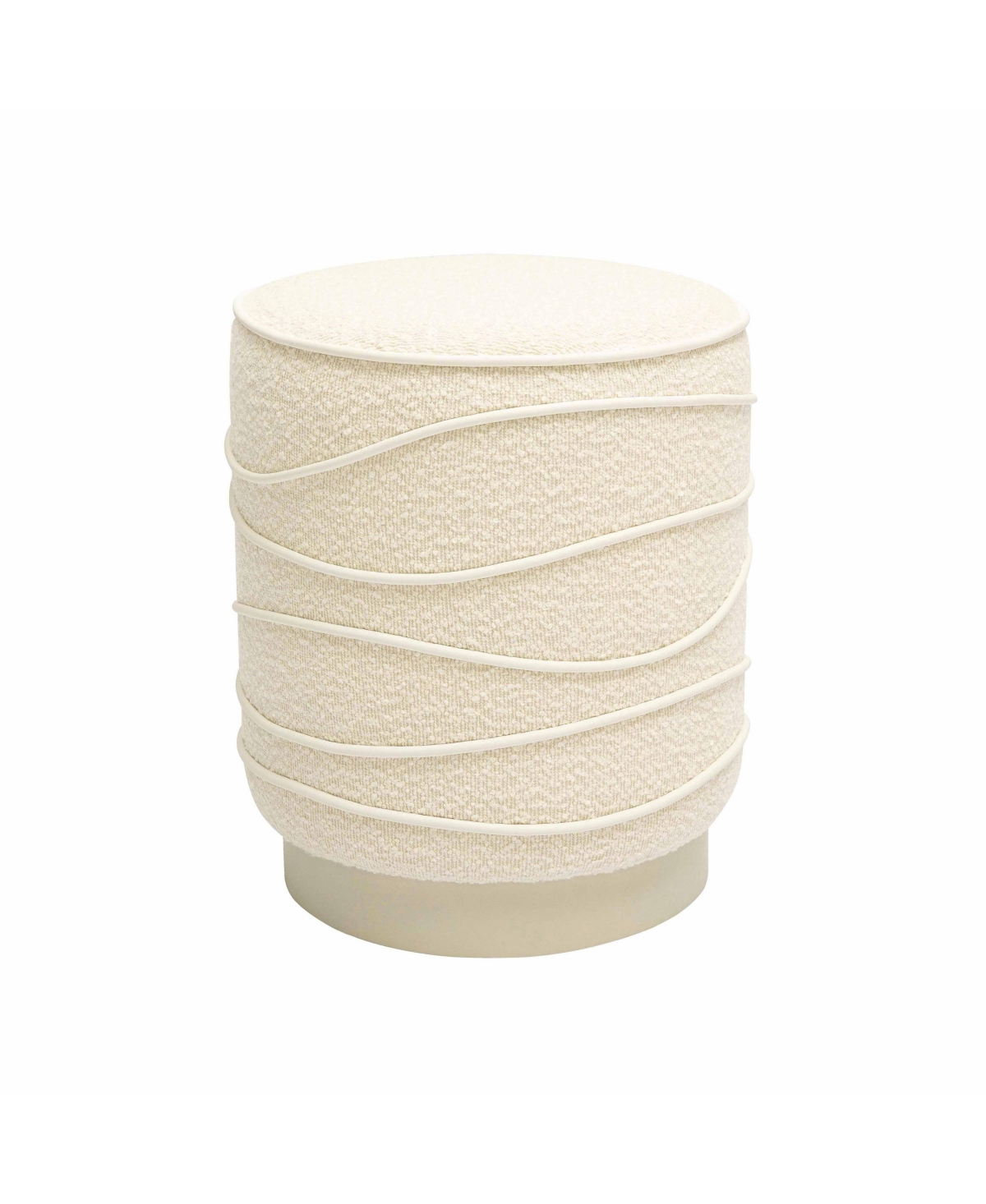 Tov Furniture Nero Boucle Ottoman In Cream