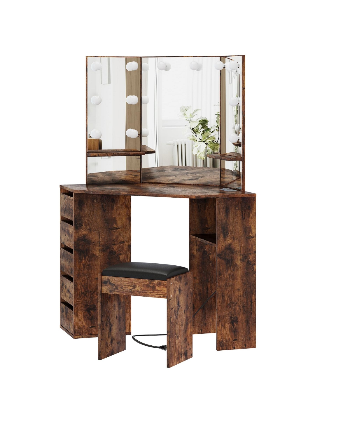 gaomon Vanity Desk with Mirror and Lights - Vanity with 3 Lighting Options