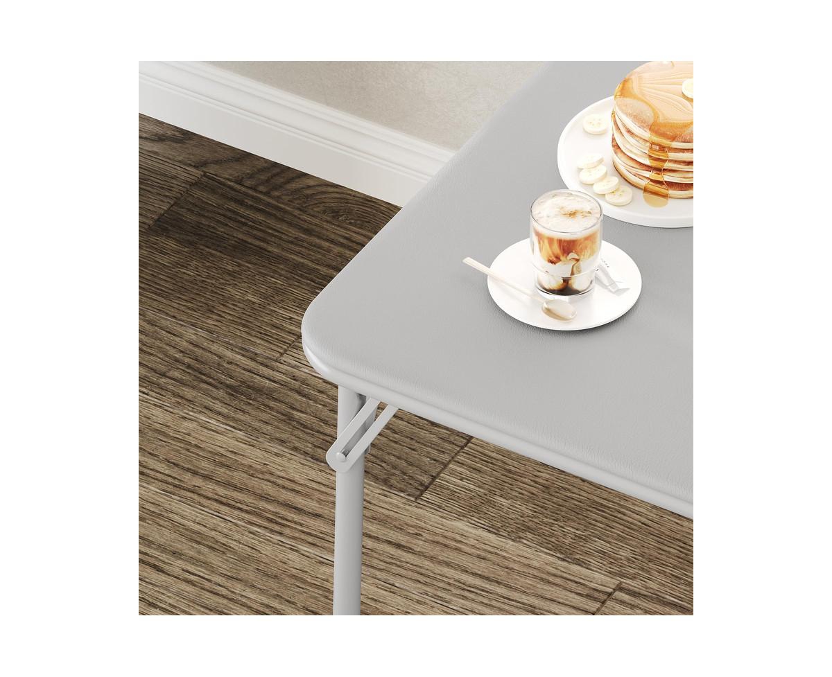 gaomon Folding Table, 33.6 Inch Folding Card Table, Portable Square Folding Table with Pu Soft Cushion,Metal Foldable Table Suitable for Living