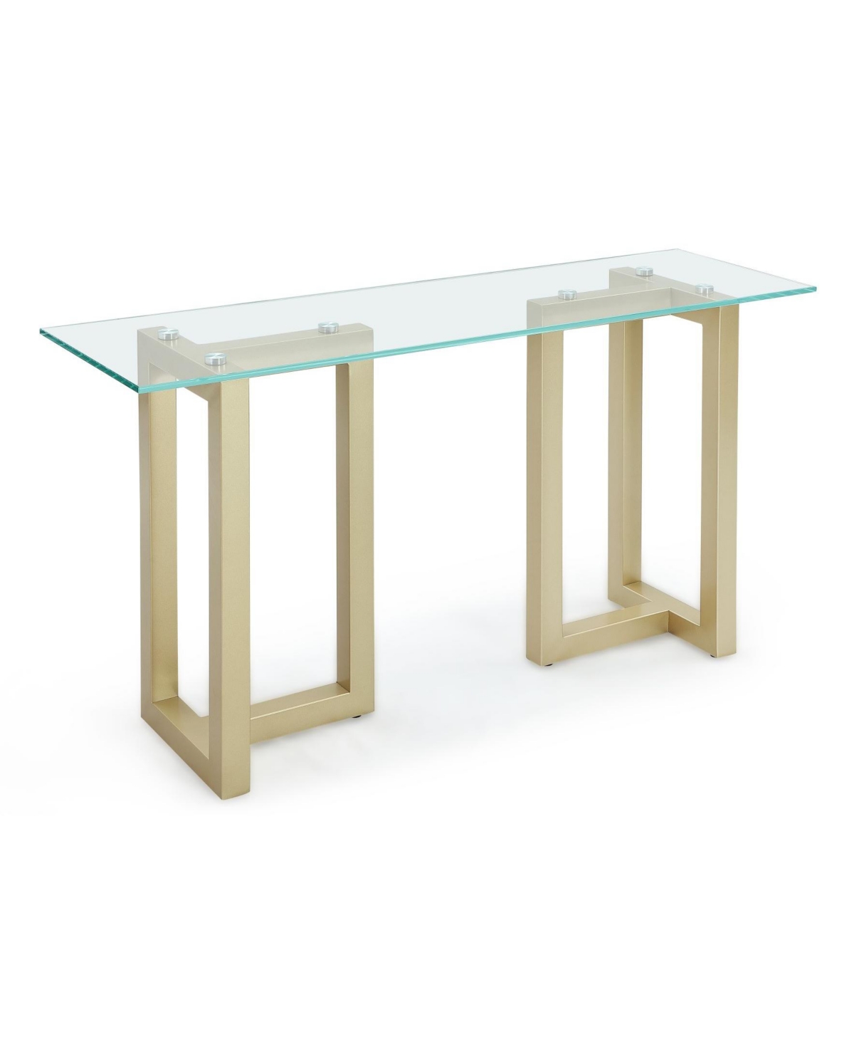 MACY'S EMILA 54" GLASS MIX AND MATCH CONSOLE TABLE 