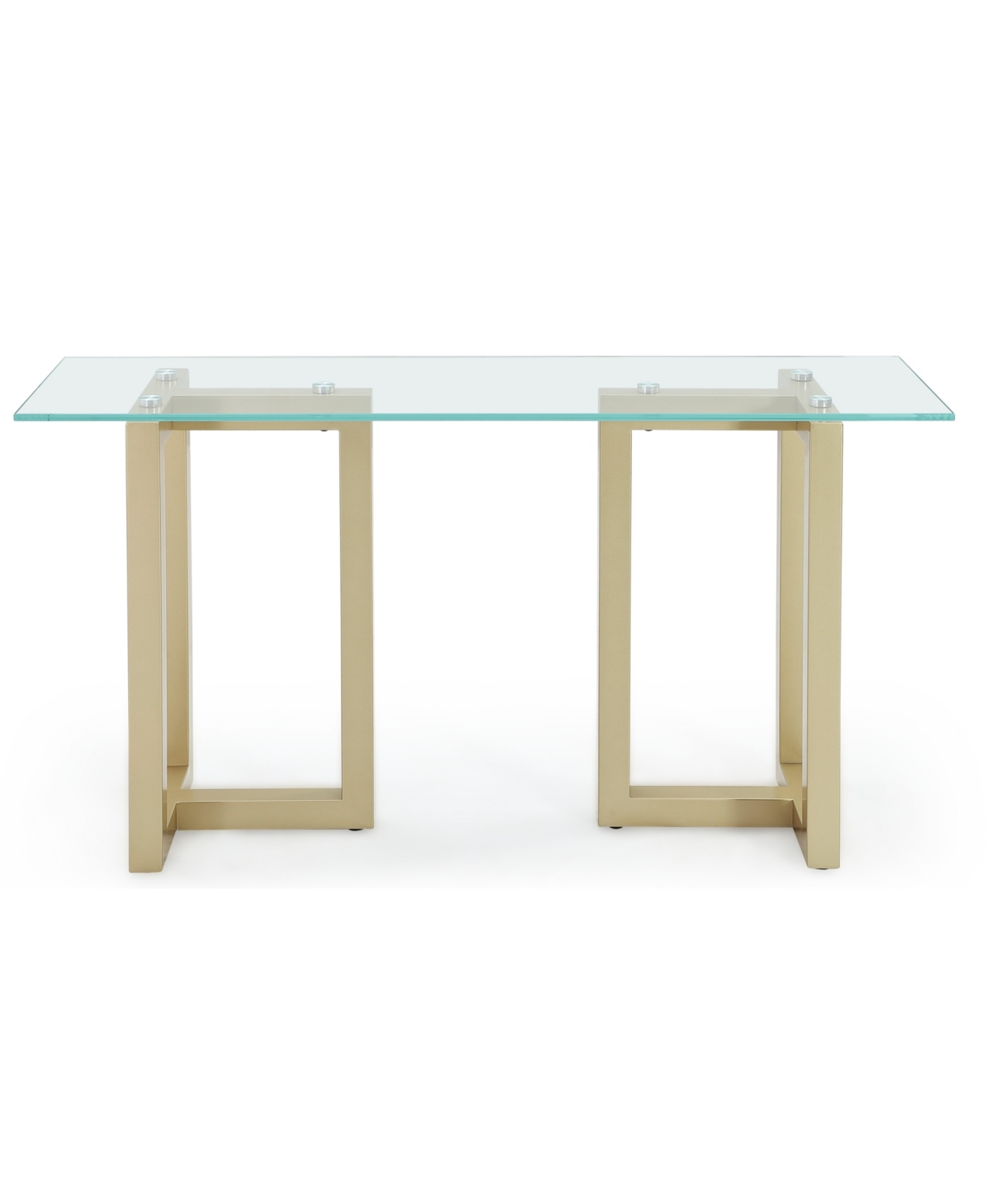 MACY'S EMILA 54" GLASS MIX AND MATCH CONSOLE TABLE 