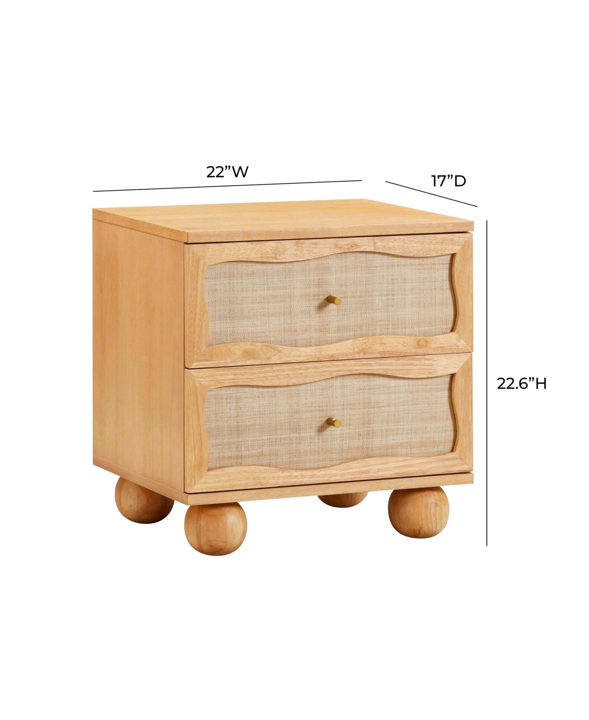 Tov Furniture 17" Wood Nightstand In Natural