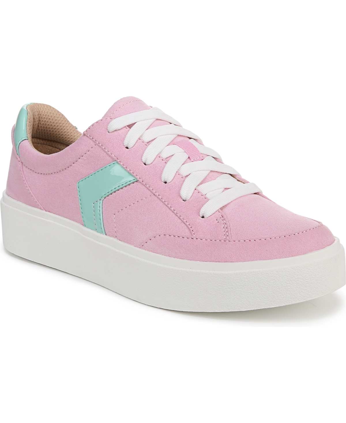 Shop Dr. Scholl's Women's Madison-lace Closed Round Toe Lace Up Platform Sneakers In Sweet Pink Fabric