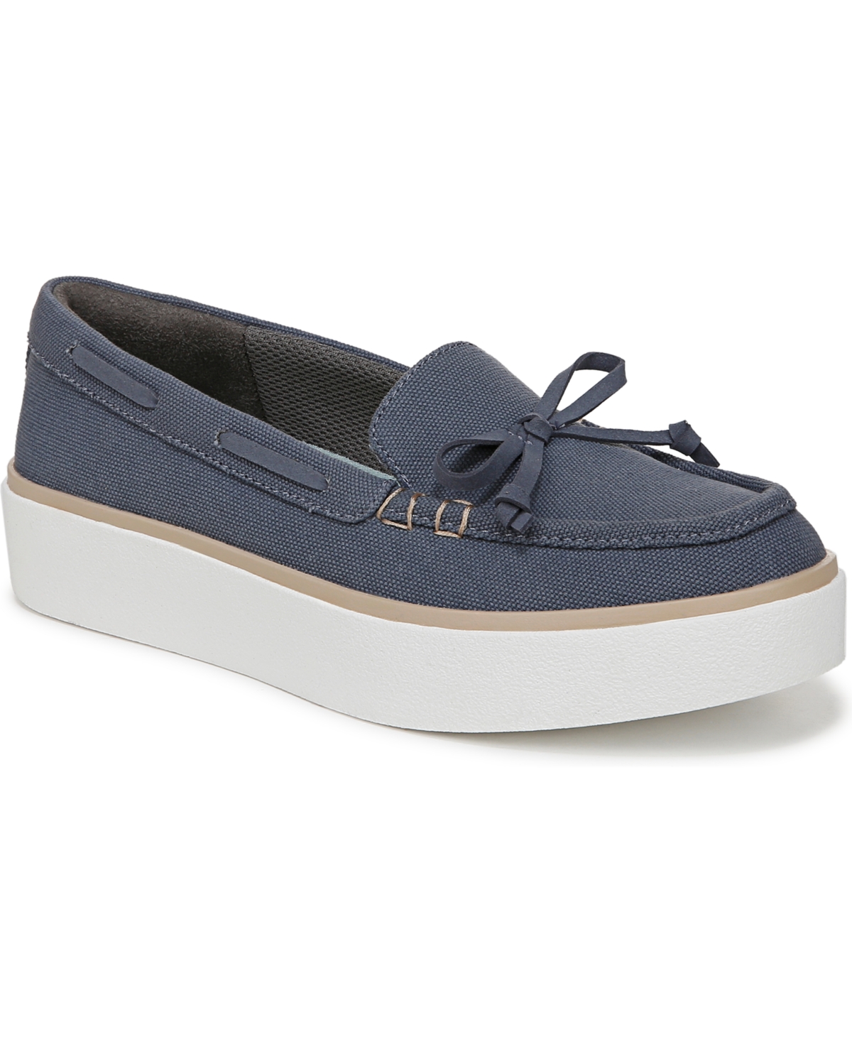 Dr. Scholl's Women's Madison Sea Platform Boat Shoes In Oxide Blue Canvas