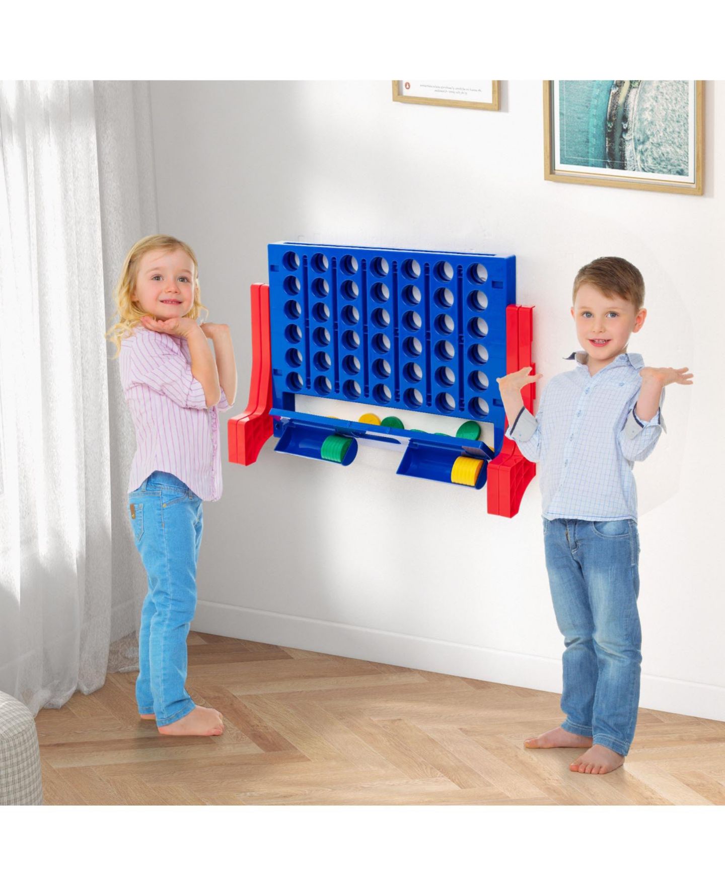 Детские игрушки GOUUN Giant 4-to-Score Jumbo Connect Game Set for Outdoor Family Fun — фото 9