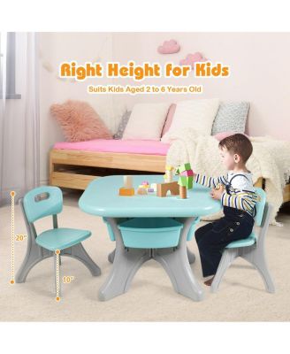 In/Outdoor 3-Piece Plastic Children Play Table & Chair Set