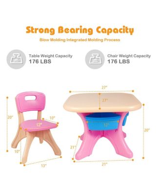 In/Outdoor 3-Piece Plastic Children Play Table & Chair Set