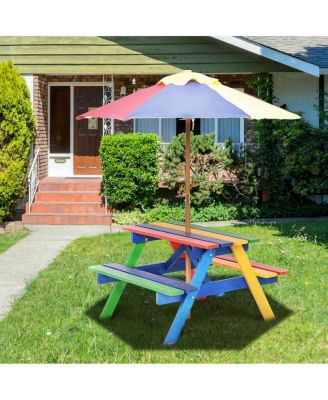4 Seat Kids Picnic Table with Umbrella