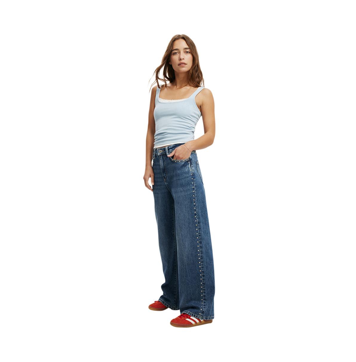 Cotton On Women's Relaxed Wide Jean -stud