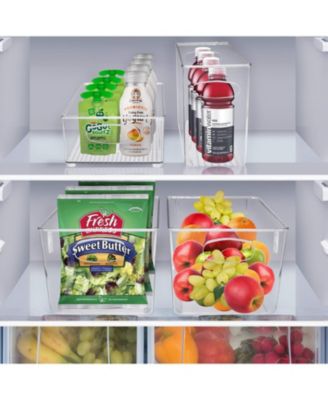 4-Piece Clear Plastic Container Bins