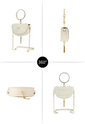 Small Crossbody Leather Classic Handbag Victoria Hyde Half-moon