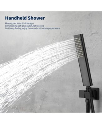 Male NPT Tub Faucet with Hand Shower Waterfall Bathtub Shower System with Brass Valve