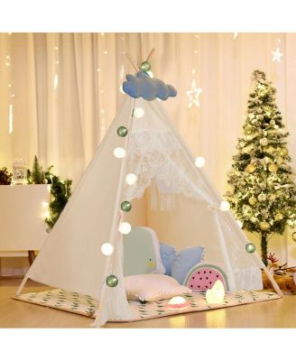 Kids Lace Teepee Tent Folding Children Playhouse W/Bag Christmas