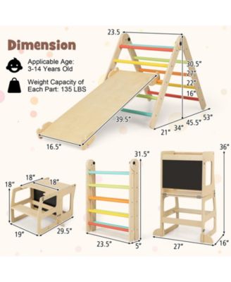 7-in-1 Toddler Climbing Toy Connected Table and Chair Set for Boys and Girls Aged 3-14 Years Old