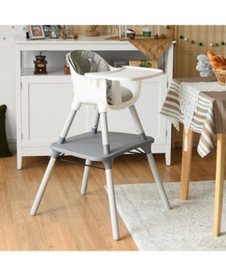 4-in-1 Baby Convertible Toddler Table Chair Set with PU Cushion