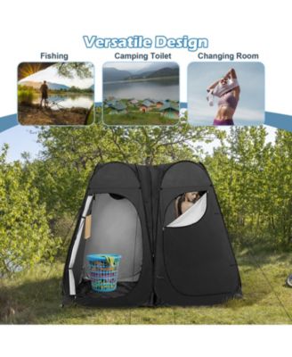 Oversized Pop Up Shower Tent with Window Floor and Storage Pocket