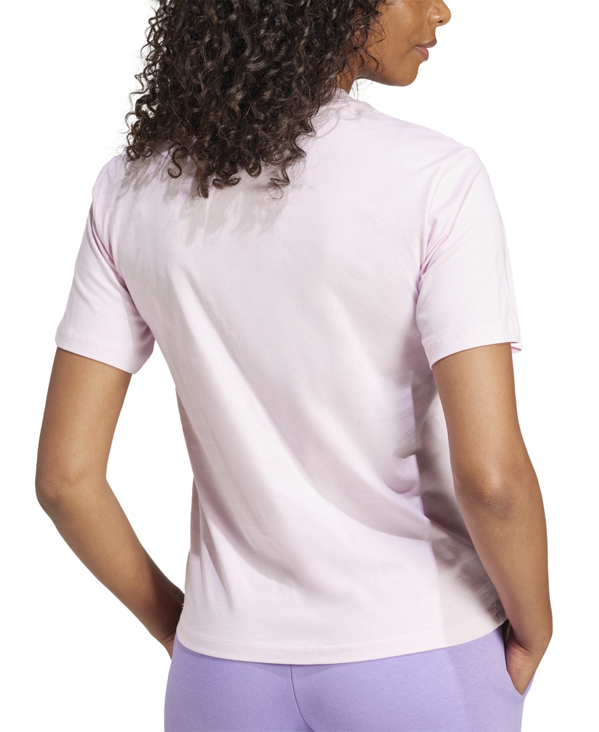 Adidas Originals Women's Short-sleeve Cotton Crewneck Logo T-shirt In Clear Pink