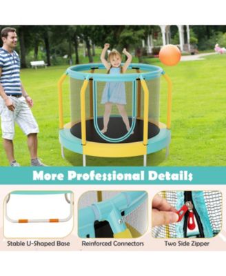 Mini Trampoline with Enclosure and Heavy-duty Metal Frame