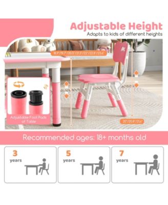 Set for 4 Kids Table and Chairs   with Graffiti Desktop