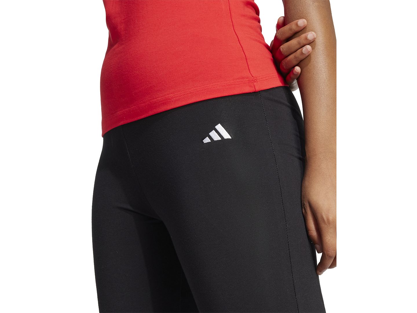 Женские леггинсы adidas Essentials Small Logo Flared, цвет: Чёрный / Белый — фото 4