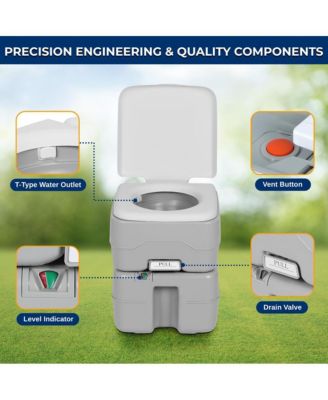 20-Liter Outdoor Portable Toilet with Detachable Waste Tank