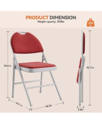 Folding Chairs 2 Pack, Portable Metal Chairs with Cushions and Non-Slip Feet Pads for Home and Office, Indoor and Outdoor Events