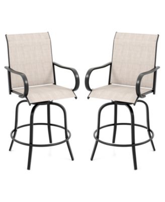 2 Pieces 360 Rotating Bar Stool Set with Armrests for Patio