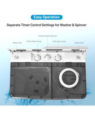 26 Pound Portable Semi-automatic Washing Machine with Built-in Drain Pump
