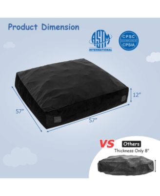 57 x 57 Inch Crash Pad Sensory Mat with Foam Blocks and Washable Velvet Cover