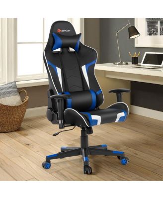 Reclining Swivel Massage Gaming Chair with Lumbar Support