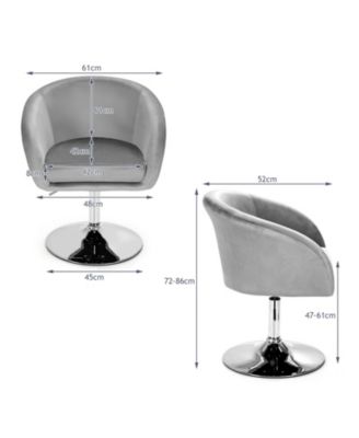 360 Degree Swivel Makeup Stool Accent Chair with Round Back and Metal Base