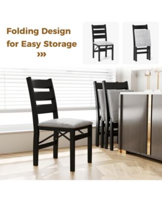 Modern Upholstered Folding Chairs Set of 2 with Comfy Backrest
