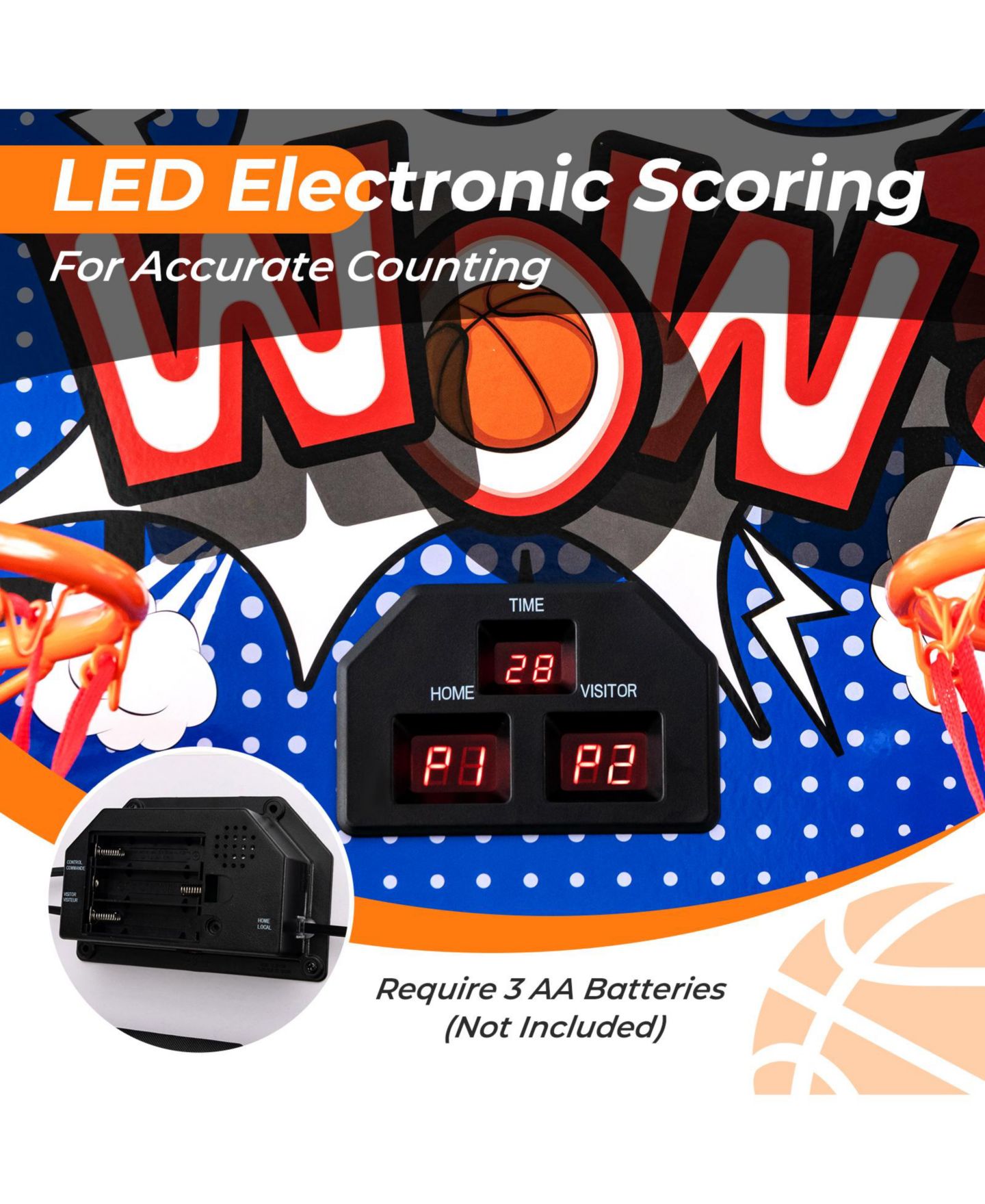 Детская игрушка GOUUN Dual-Shot 8 Game Modes Basketball Arcade Game, Ages 5+, цвет: Синий — фото 3
