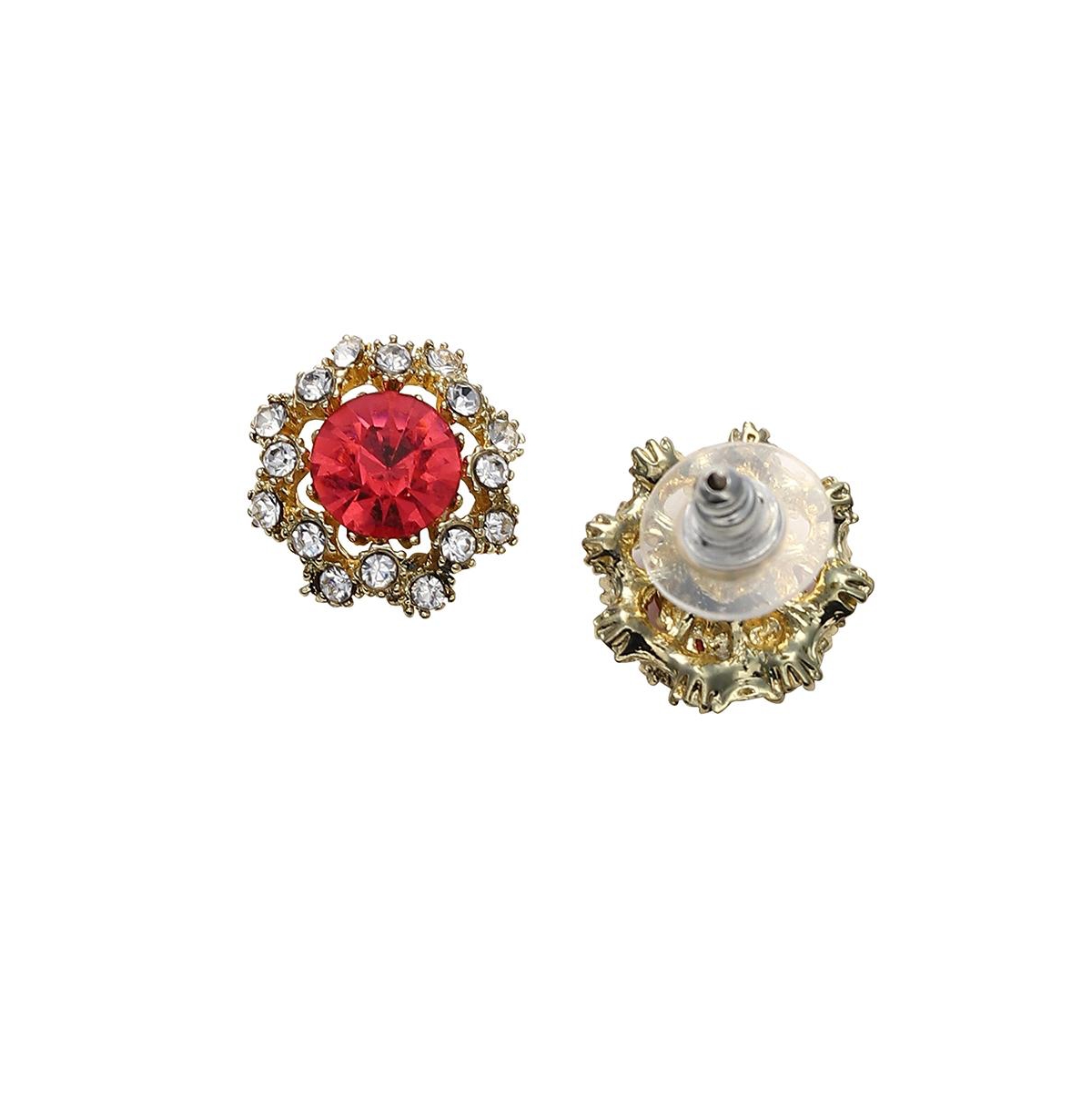 Sohi Women's The Edwardian Stud Earrings In Red