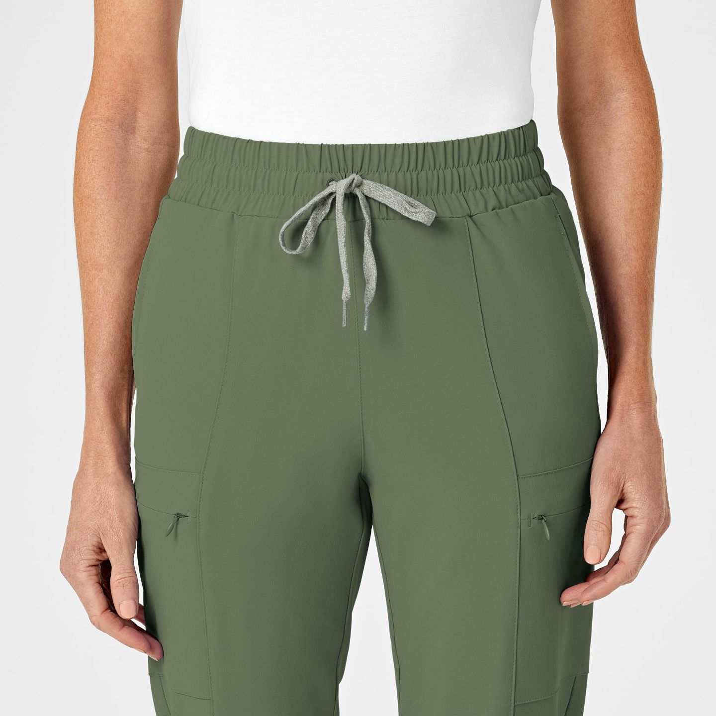Женские брюки Wink Plus Size Renew High Waist Slim Leg Scrub Pant Regular, цвет: Оливковый — фото 5