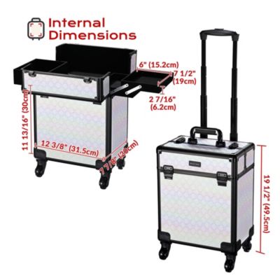 3-Piece Makeup Train Cases Cosmetic Organizer Kit Grace ForgetMeNo