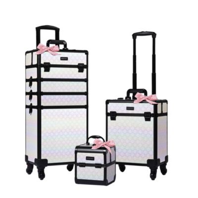 3-Piece Makeup Train Cases Cosmetic Organizer Kit Grace ForgetMeNo