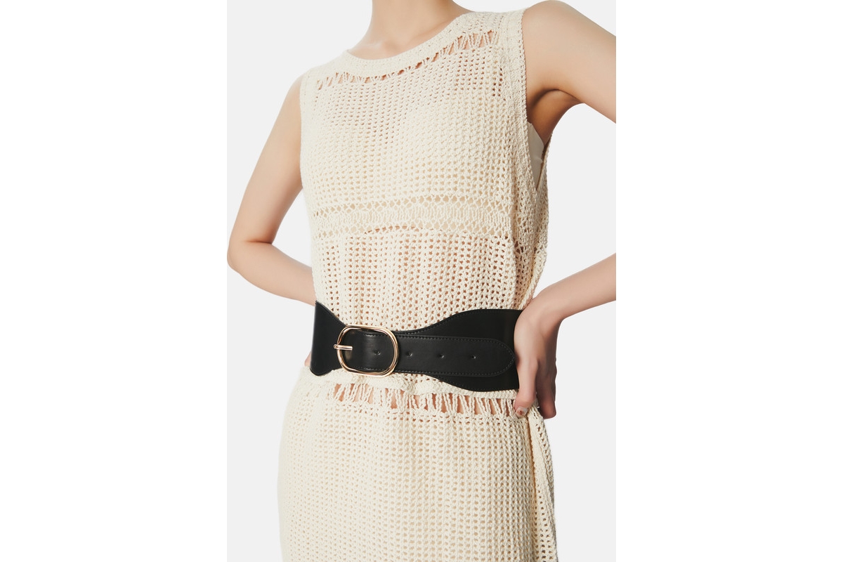 Women's Wide Belt Loop Center Buckle Victoria Hyde Heather - Black