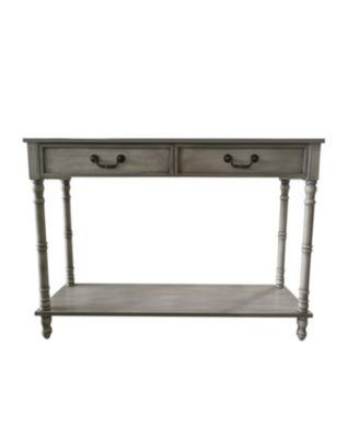 – 2 Drawer Wooden Hall Console Sofa Table, Washed Oak Finish