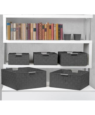 7-Piece Double Woven Basket Bin Set