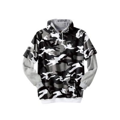 Big & Tall by KingSize Thermal-Lined Layered Look Hoodie